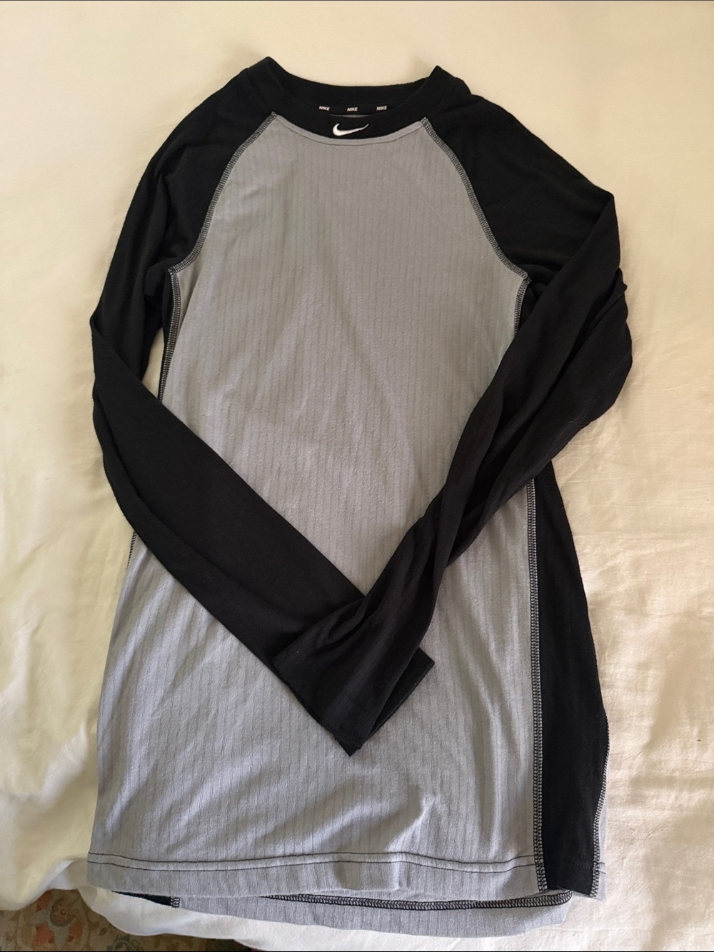 Nike Men’s Long-Sleeve Raglan Shirt — Black & Gray